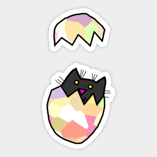 Black Cat Kitten Funny Easter Eggs Sticker